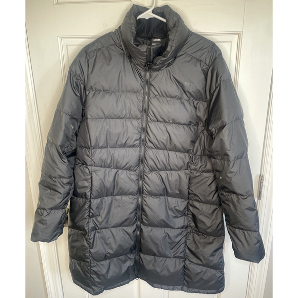The North Face Metropolis Parka Coat Women's 1X Blk 600 Down Long Winter No Hood - Picture 1 of 16